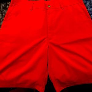 Mens red pga brand golf shorts